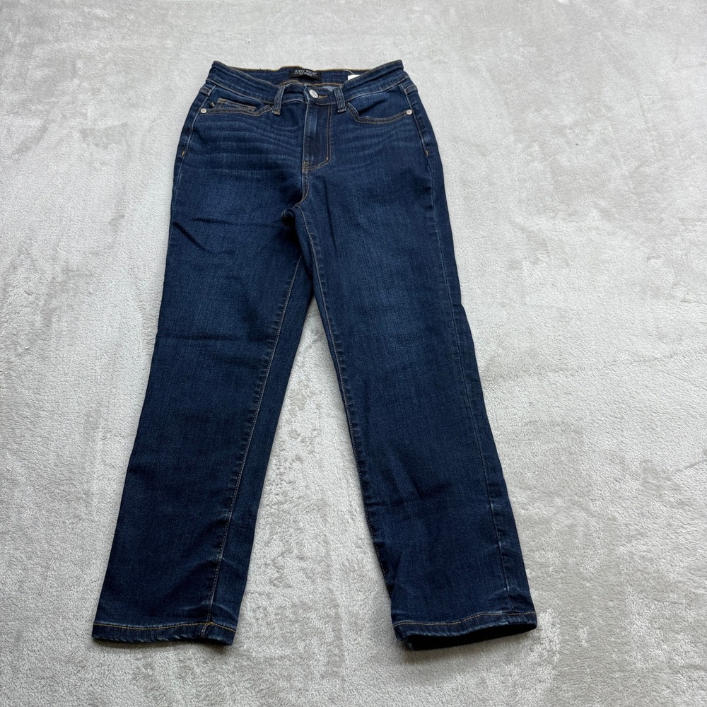 Judy Blue Capri Jeans Womens Size 0/24 Dark Wash High Rise Stretch Summer Denim